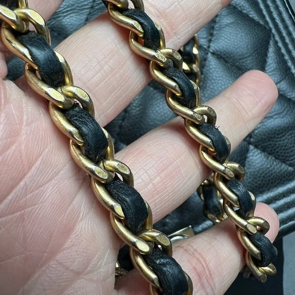 Chanel Caviar Quilted Boy Wallet On Chain WOC Black - Picture 15 of 17